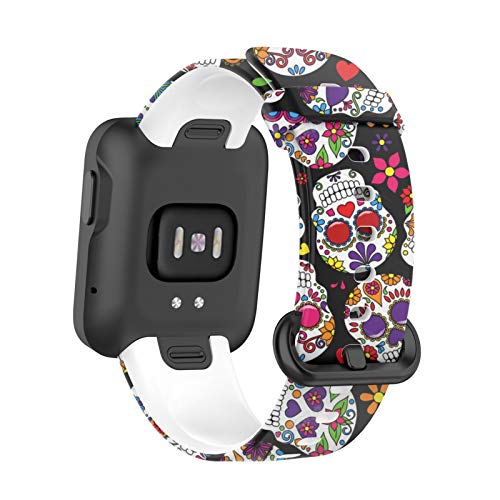 SFNTION (conocimientos no procesados) (explosión) Compatible para Xiaomi Mi Watch Lite/Redmi Watch Lite Smart Watch Bandeja de repuesto con impresión de silicona Colorful Ink Code