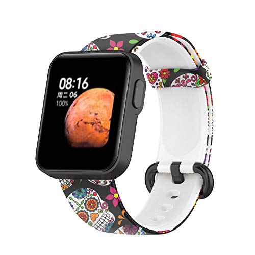 SFNTION (conocimientos no procesados) (explosión) Compatible para Xiaomi Mi Watch Lite/Redmi Watch Lite Smart Watch Bandeja de repuesto con impresión de silicona Colorful Ink Code