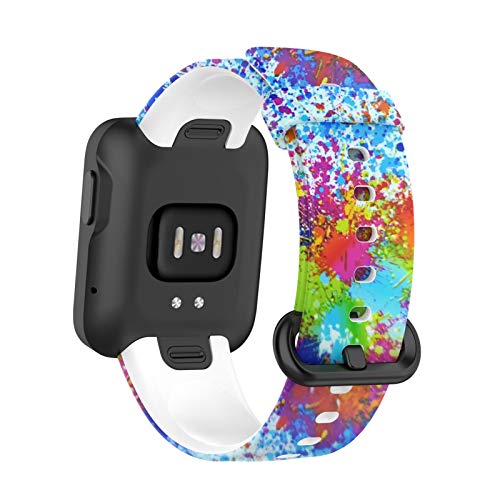 SFNTION (conocimientos no procesados) (explosión) Compatible para Xiaomi Mi Watch Lite/Redmi Watch Lite Smart Watch Bandeja de repuesto con impresión de silicona Colorful Ink Code