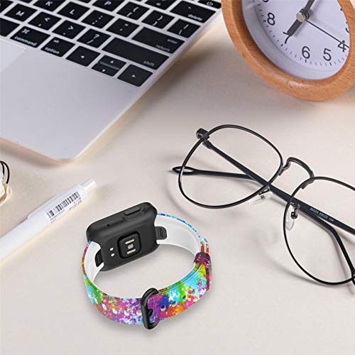 SFNTION (conocimientos no procesados) (explosión) Compatible para Xiaomi Mi Watch Lite/Redmi Watch Lite Smart Watch Bandeja de repuesto con impresión de silicona Colorful Ink Code