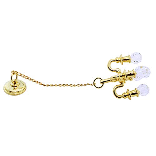 Sharplace Casa de muñecas luz de Techo Mini candelabro Juguete casa de muñecas lámpara Miniatura para DIY Escena muñeca Muebles para el hogar Manualidades, Oro