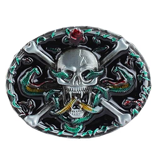 Sharplace Novedad Gótico Cinturón de Cuero Hebilla Esqueleto Calavera Belleza Cool Rose Flower