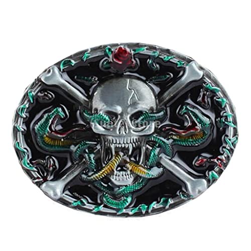 Sharplace Novedad Gótico Cinturón de Cuero Hebilla Esqueleto Calavera Belleza Cool Rose Flower