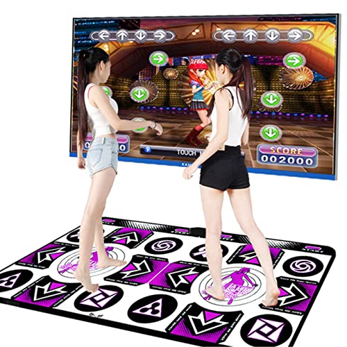 SHDT Alfombra De Baile Doble/Individual,Elasticidad Y Sensibilidad,Almohadillas Baile De Inalámbricas Antideslizantes con Juegos Y Música,Niveles,Conecta Y Reproduce,Sentido Juego para PC TV