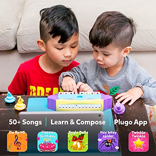 Shifu Plugo Tunes - Kit de aprendizaje de piano musical de vapor para edades de 5 a 10 años - Instrumentos de música educativos regalo para niños y niñas (basado en aplicación)