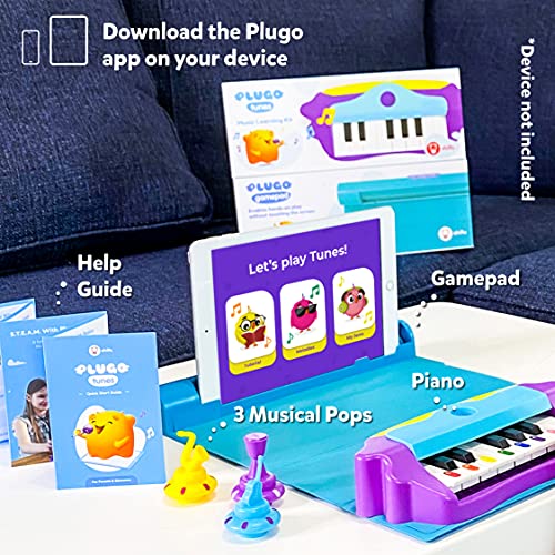 Shifu Plugo Tunes - Kit de aprendizaje de piano musical de vapor para edades de 5 a 10 años - Instrumentos de música educativos regalo para niños y niñas (basado en aplicación)