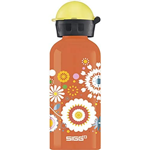 SIGG Flowers Cantimplora infantil (0.4 L), botella para niños sin sustancias nocivas y con tapa hermética, cantimplora ligera de aluminio