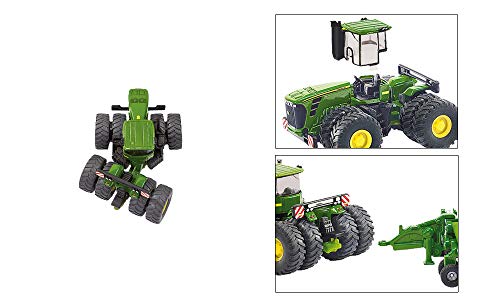 SIKU 1856, Tractor John Deere 9630 con Amazone Centaur, 1:87, Elementos plegables, Metal/Plástico, Verde