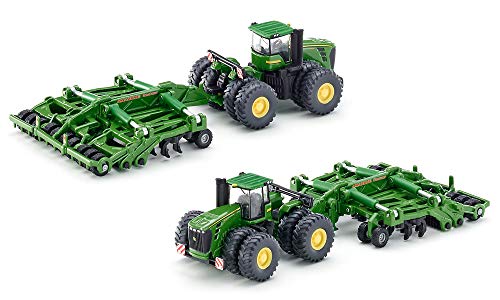 SIKU 1856, Tractor John Deere 9630 con Amazone Centaur, 1:87, Elementos plegables, Metal/Plástico, Verde