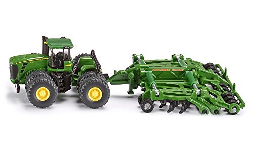 SIKU 1856, Tractor John Deere 9630 con Amazone Centaur, 1:87, Elementos plegables, Metal/Plástico, Verde