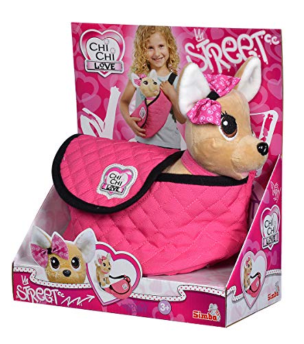 Simba Chi Love Street/Chihuahua Plüschhund in einer trendigen Bauchtasche/Gurt größenverstellbar Peluche en una Moderna riñonera/Correa Ajustable, Color 1. (105893494)