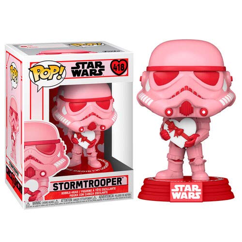 Sinoeem Funko Pop! Star Wars: San Valentín - Figura de vinilo con corazón (con estuche protector de caja emergente)