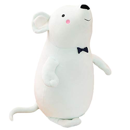 SKAJOWID Ratón de Peluche, Almohada Suave, Eres Muy Adecuado para Abrazarte, Muy Buena Decoración De Muebles, Proporcionarlo A Los Niños, Novias O Amigos Es Una Buena Opción,Blanco,100cm