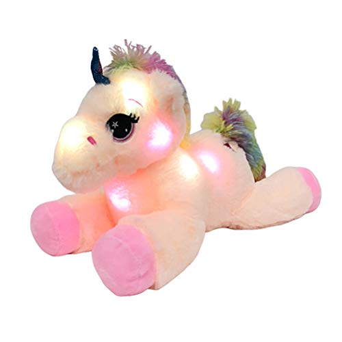 Sklepee Juguete de Unicornio Luminoso, muñecos Lindos de 40 cm, Adorno de Unicornio LED, muñecos de Peluche de Dibujos Animados Kawaii, Regalos para IR a Dormir para niños, niños y Adultos