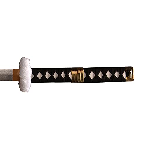 Skyward Blade Espada de madera Roronoa Zoro Katana, Anime Original Textura japonesa Samurai Spada, Trafalgar Law Katana Black White para colección Cosplay 40 pulgadas