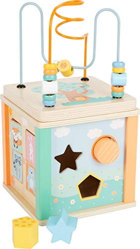 Small Foot Small foot-11724 Cubo de motricidad,, Juego de Encajar de maderaen Colores Pastel de Moda, a Partir de 12 Meses. Toys (11724)