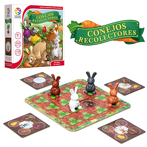 smart games Conejos recolectores Juegos de Mesa, Juego Educativo multijugador para niños, Jugar en Familia, Juguetes educativos niños, Smartgames, +4, SGM510ES