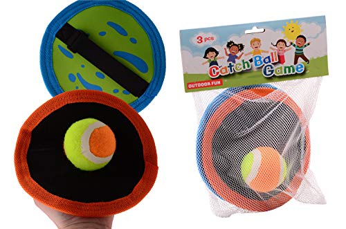 Smart Planet® Juego de pelota de velcro para niños, 2 discos de pesca con cinta de velcro, pelota de playa, disco de pesca de aprox. 19 cm de diámetro