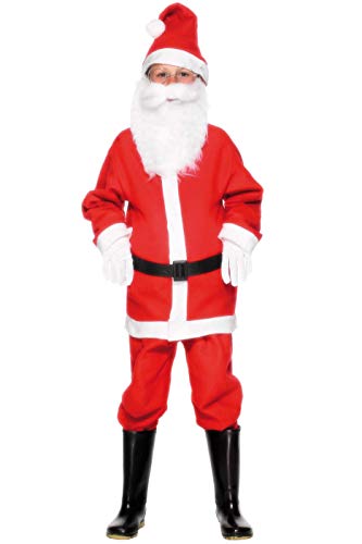 Smiffy'S 21478S Disfraz Infantil De Papá Noel Con Chaqueta, Pantalón, Gorro Y Cinturón, Rojo, S - Edad 4-6 Años