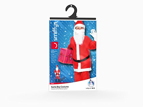 Smiffy'S 21478S Disfraz Infantil De Papá Noel Con Chaqueta, Pantalón, Gorro Y Cinturón, Rojo, S - Edad 4-6 Años