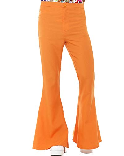 Smiffys-44906M Pantalones acampanados años 60, para hombre, Color naranja, M - Tamaño 38"-40" (Smiffy's 44906M , color/modelo surtido