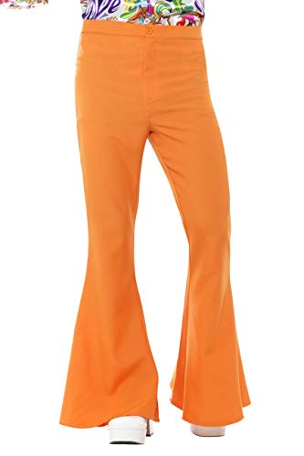 Smiffys-44906M Pantalones acampanados años 60, para hombre, Color naranja, M - Tamaño 38"-40" (Smiffy's 44906M , color/modelo surtido