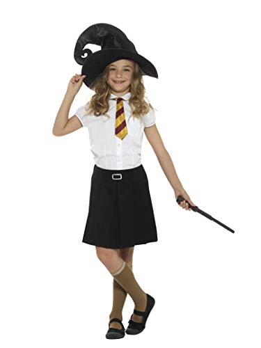 Smiffys-45606 Harry Potter Kit de Mago, con Corbata, Sombrero y Varita, Color Negro, Tamaño único (Smiffy'S 45606)