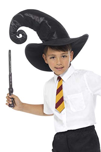 Smiffys-45606 Harry Potter Kit de Mago, con Corbata, Sombrero y Varita, Color Negro, Tamaño único (Smiffy'S 45606)