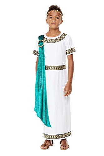 Smiffys Deluxe Boys Empire Costume Disfraz de Imperio Romano de lujo para niños, color blanco, S-4-6 Years (71014S)