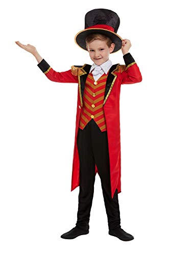 Smiffy's-Smiffys Deluxe Ringmaster Costume, color rosso, M-Age 7-9 años 51021M