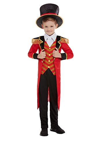 Smiffy's-Smiffys Deluxe Ringmaster Costume, color rosso, M-Age 7-9 años 51021M