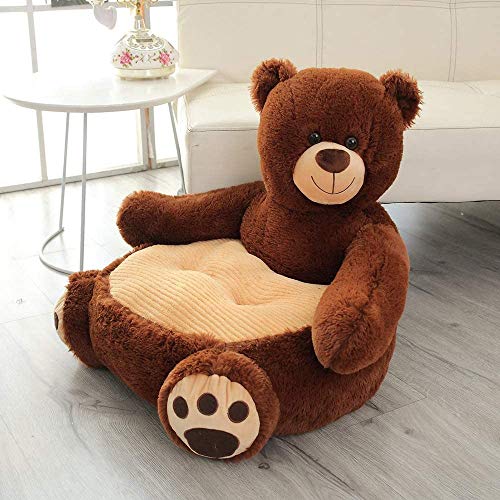 SNFHL Asiento de Juguete para Niños, Nido de Bebé, Colchón para Dormir, Muñeca de Oso de Peluche 50 * 50 * 45 Cm,Coffee Bear