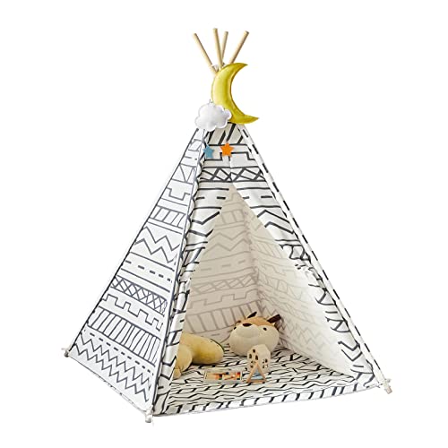 SoBuy OSS03-A03 Tienda de campaña infantil, Tienda tipi - Tienda de campaña interior para niños con 1 puerta 120 x 115 x 158 cm ES