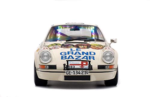 Solido-Porsche-911 RSR-Le Grand Bazar 1973 Porsche Coche en Miniatura de colección, Color Blanco/Azul (S1801106)