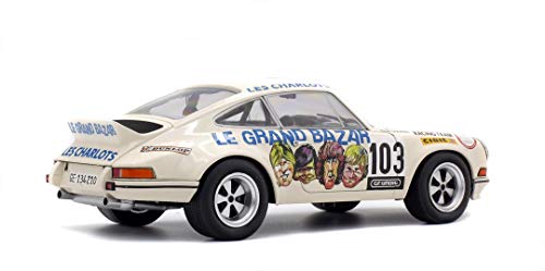 Solido-Porsche-911 RSR-Le Grand Bazar 1973 Porsche Coche en Miniatura de colección, Color Blanco/Azul (S1801106)