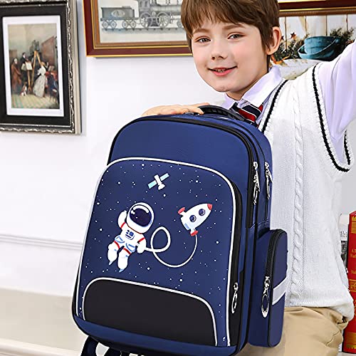 SONARIN Mochila Infantil,Mochila Escolar Ligera Mochila de Escuela Primaria Nailon Impermeable para Niños Niñas,Gran Capacidad Multicapa Estudiantes Bolso Niños Niñas Bolsa Mochila(Azul)