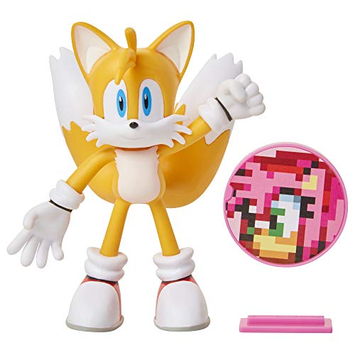 Sonic: Tails, Figura de acción (tamaño 10 cm) con Miembros Flexibles y Accesorio