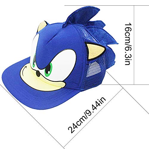 Sonic the Hedgehog Anime Series Cosplay Gorra de béisbol ajustable Fiesta en la playa Concierto Gorra protectora solar