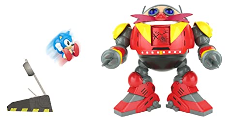 Sonic The Hedgehog- Juego de Batalla de Robot Gigante Eggman Figura de acción, Color Giant Battle Set (Jakks 409264)