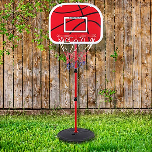 Soporte de canasta de baloncesto portátil para niños con portería de baloncesto exterior para juegos de baloncesto exterior de interior ajustable para 2, 3, 4, 5, 6, 7 años