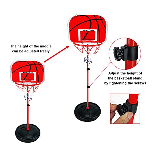 Soporte de canasta de baloncesto portátil para niños con portería de baloncesto exterior para juegos de baloncesto exterior de interior ajustable para 2, 3, 4, 5, 6, 7 años