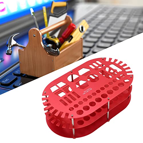 Soporte del Organizador del Destornillador, Soporte Flexible del Organizador de Escritorio de 42 Ranuras para el Hardware(R783R Rojo)