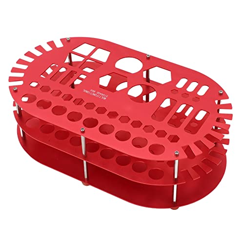 Soporte del Organizador del Destornillador, Soporte Flexible del Organizador de Escritorio de 42 Ranuras para el Hardware(R783R Rojo)