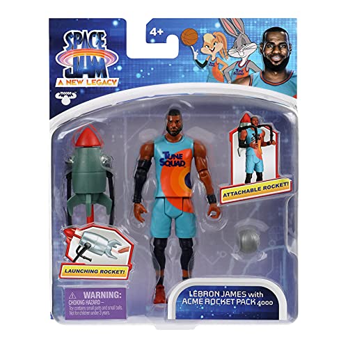 Space Jam 2: A New Legacy Figura de acción articulada Coleccionable Oficial de 15,2 cm: Lebron James y Acme Rocket Pack Accesorios