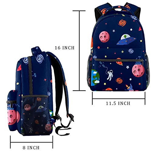 Space Rings Of Saturn Planets - Mochila escolar con correas ajustables, Multicolor 02,