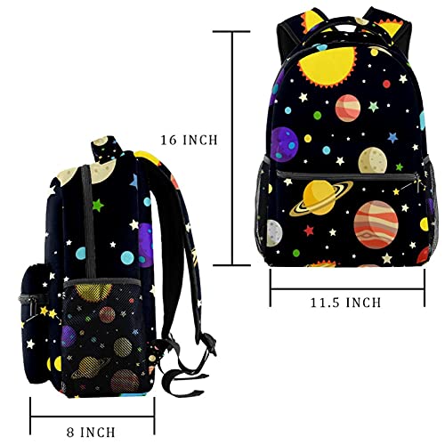 Space Rings Of Saturn Planets - Mochila escolar con correas ajustables, Multicolor 05,