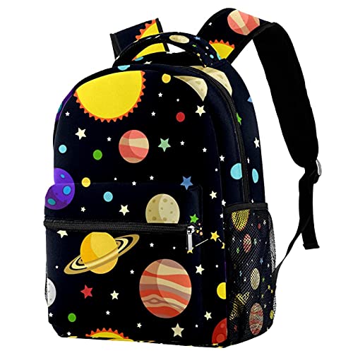 Space Rings Of Saturn Planets - Mochila escolar con correas ajustables, Multicolor 05,