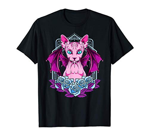 Sphynx Goth Cat Halloween misterioso y sofisticado Camiseta