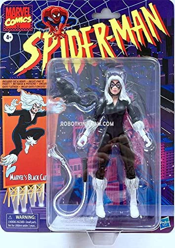 Spider-Man Figura de acción Coleccionable de Gata Negra de 15 cm de Hasbro Marvel Legends Series de Vintage Collection