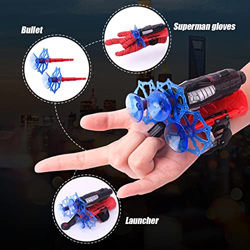 Spiderman Web Shooter, Spiderman Guantes de plástico para niños Cosplay Guante Hero Launcher Muñeca Juguete Set Divertido Juguetes Educativos para Niños | Spidey y sus increíbles amigos Juguetes